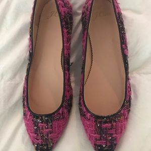 J.Crew pink plaid flat. Size 9.5